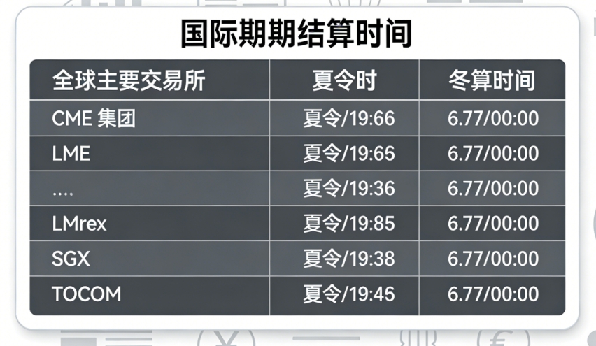 国际期货结算时间大全:全球主要交易所规则及时区换算指南