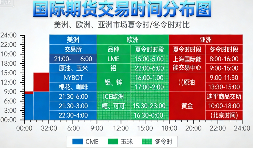 国际期货开盘时间和收盘时间 全球主要品种交易时段大全