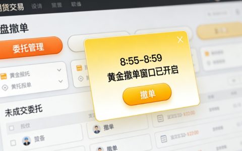 期货夜盘挂单早上如何快速撤单？全流程指南+避坑技巧
