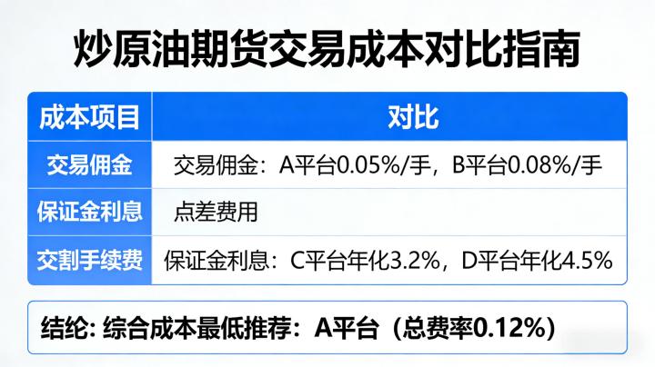炒原油期货交易哪个成本最低 2026 成本构成与选择全解