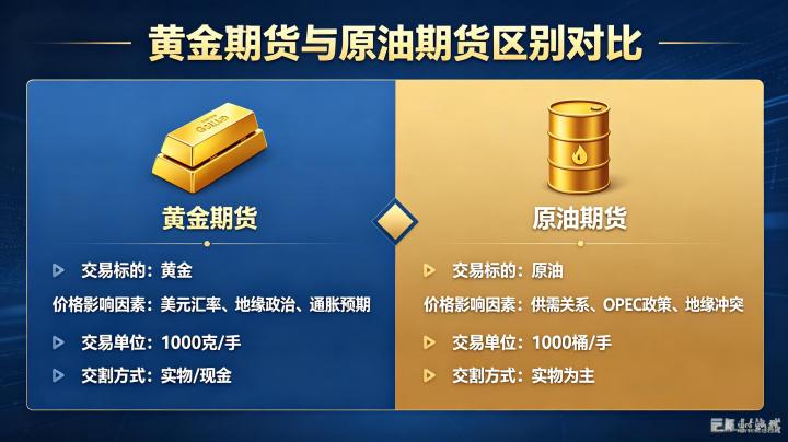 黄金期货原油期货区别 2026 年核心差异对比