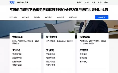 不同使用场景下的常见问题梳理附操作处理方案与适用边界对比说明