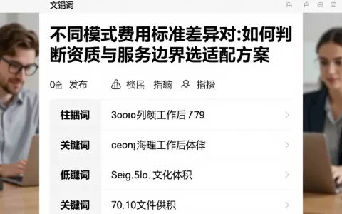 不同模式费用标准差异对比如何判断资质与服务边界选适配方案
