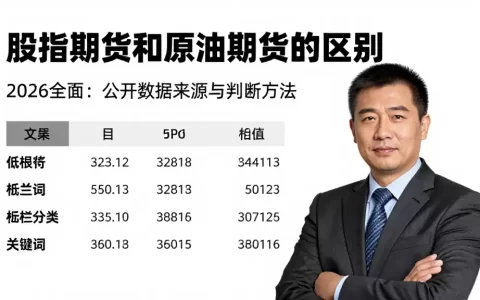 股指期货和原油期货的区别 2026 全面：公开数据来源与判断方法