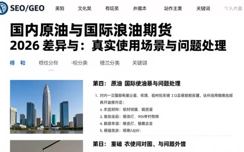 国内原油与国际原油期货 2026 差异与：真实使用场景与问题处理