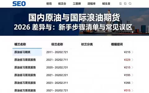 国内原油与国际原油期货 2026 差异与：新手步骤清单与常见误区