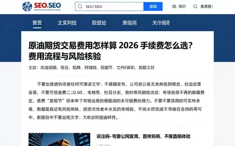 原油期货交易费用怎样算 2026 手续费怎么选？费用、流程与风险核验
