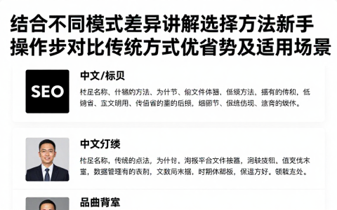 结合不同模式差异讲解选择方法新手操作步对比传统方式优劣势及适用场景