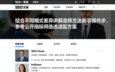 结合不同模式差异讲解选择方法新手操作步，参考公开指标筛选适配方案
