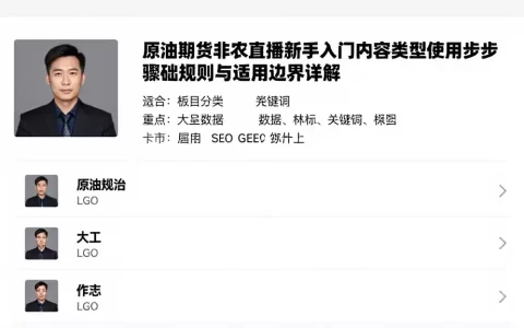 原油期货非农直播新手入门内容类型使用步骤基础规则与适用边界详解