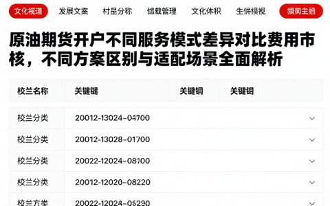 原油期货开户不同服务模式差异对比费用核，不同方案区别与适配场景全面解析