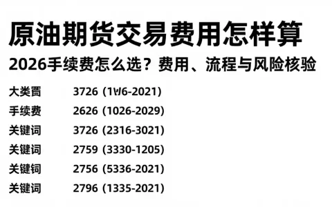 原油期货交易费用怎样算 2026 手续费怎么选？费用、流程与风险核验